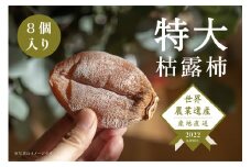 【数量限定】特大で特別な甲州市産高級枯露柿「茜」-AKANE‐ Lサイズ80g以上 8個入（RO）C-161