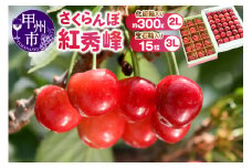 山梨県産 さくらんぼ 紅秀峰 （2Lサイズ並べ & 3Lサイズ15粒 セット）【2025年発送】（DOM）C-142