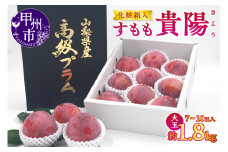 【宿沢フルーツ農園】すもも『貴陽』約1.8kg 化粧箱大玉（7～10玉）【2025年発送】（SF）B15-141 【貴陽 すもも スモモ 桃 もも モモ 令和7年発送 期間限定 山梨県産 甲州市 フルーツ 果物】