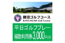 勝沼ゴルフコース　平日ゴルフプレー補助利用券　3,000円分　B-1310