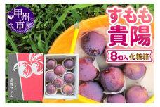 童夢のすもも「貴陽」化粧箱（8玉入り）約1.6kg～約1.9kg【2025年発送】（DOM）B12-142 【貴陽 すもも スモモ プラム 令和7年発送 期間限定 山梨県産 甲州市 フルーツ 果物】