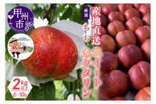 厳選！産地直送「スイートネクタリン」2kg以上（6～10玉）【2025年発送】（KKH）C-415 【スイートネクタリン 桃 もも モモ 令和7年発送 期間限定 山梨県産 甲州市 フルーツ 果物】