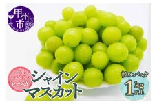 厳選契約農家の一級品 シャインマスカット1kg以上 粒々ピース品【2025年配送】（SFL) B-432 【シャインマスカット 葡萄 ぶどう ブドウ 令和7年発送 期間限定 山梨県産 甲州市 フルーツ 果物】