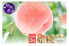 【定期便】甲州市産厳選旬の桃満喫コース 約2kg×2回発送【2025年発送】（MG）C-451【桃 もも モモ 令和7年発送 期間限定 山梨県産 甲州市 フルーツ 果物】