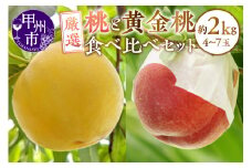 甲州市産 厳選！桃と黄金桃の食べ比べセット 約2kg（4～7玉）【2025年発送】（APX）B12-196 【黄金桃 桃 もも モモ 令和7年発送 期間限定 山梨県産 甲州市 フルーツ 果物】