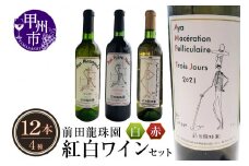赤+白【本格的樽熟成赤ワインと自家栽培樹齢60年の甲州白ワイン】12本セット（MRF）G76-830 【ワイン 前田龍珠園 赤ワイン 白ワイン 甲州市 山梨県】