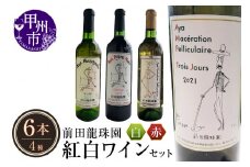 赤+白【本格的樽熟成赤ワインと自家栽培樹齢60年の甲州白ワイン】6本セット（MRF）K-830 【ワイン 前田龍珠園 赤ワイン 白ワイン 甲州市 山梨県】　