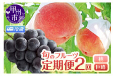 【定期便】旬のフルーツ2回定期便（桃・巨峰）【2025年発送】（HK）C1-440