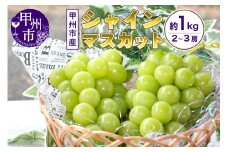 山梨の自然が産んだスイートエメラルド甲州市産シャインマスカット！約1kg 2～3房【2025年発送】（UD）A08-865 【シャインマスカット 葡萄 ぶどう ブドウ 令和7年発送 期間限定 山梨県産 甲州市 フルーツ 果物】