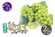 厳選！山梨県甲州市産 シャインマスカット 2kg以上（3～4房）【2025年発送】（THR）B19-810 【 シャインマスカット 葡萄 ぶどう ブドウ 令和7年発送 期間限定 山梨県産 甲州市 フルーツ 果物】