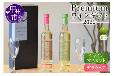 Premiumワインギフト（白）500ml×2本『シャインマスカットワイン＋デラウェアワイン』～2022～（HO）B16-775【ワイン 白ワイン 甲州市 山梨県】
