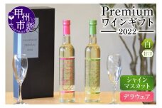 Premiumワインギフト（白）500ml×2本『シャインマスカットワイン＋デラウェアワイン』～2022～（HO）B16-775【ワイン 白ワイン 甲州市 山梨県】