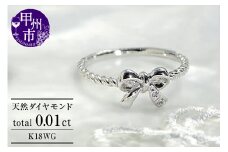 指輪 天然 ダイヤモンド SIクラス ねじりデザイン 小指【K18WG】r-125（KRP）G01-1410
