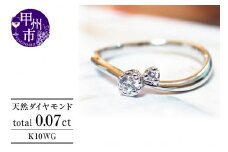 指輪 天然 ダイヤモンド 0.07ct SIクラス【K10WG】r-19（KRP）K9-1411
