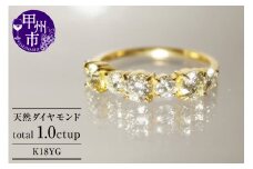 指輪 天然 ダイヤモンド 1.0ct ハーフ エタニティー SIクラス Germaineジェルメーヌ【K18YG】r-167（KRP）Q24-1410【リング 指輪 ジュエリー イエローゴールド ギフト】