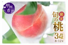 甲州市産厳選旬の桃 約3kg 8玉～12玉入り【2025年発送】（MG）B16-450 【桃 もも モモ 令和7年発送 期間限定 山梨県産 甲州市 フルーツ 果物】