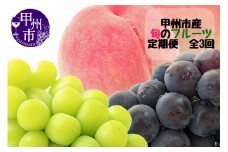 【定期便】甲州市産厳選旬のフルーツ定期便全3回（桃・巨峰・シャインマスカット）【2025年発送】（MG）C8-480 【桃 もも シャインマスカット 巨峰 葡萄 ぶどう 令和7年発送 期間限定 山梨県産 甲州市 フルーツ 果物】