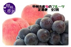 【定期便】甲州市産厳選旬のフルーツ定期便全2回（桃・巨峰）【2025年発送】（MG）B18-481 【桃 もも モモ 巨峰 ぶどう 葡萄 ブドウ 令和7年発送 期間限定 山梨県産 甲州市 フルーツ 果物】
