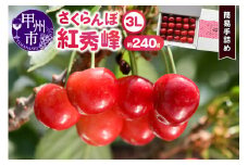 甲州市産大粒さくらんぼ童夢の「紅秀峰」簡易手詰め（約240g 3Lサイズ）【2025年発送】（DOM）B13-140