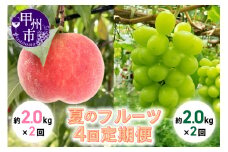 【定期便】夏のフルーツ 4回 定期便【2025年発送】（KSB）H9-130【桃 もも モモ シャインマスカット 葡萄 ぶどう ブドウ 令和7年発送 期間限定 山梨県産 甲州市 フルーツ 果物 】