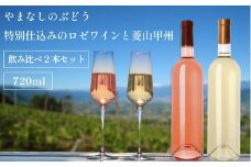 山梨 甲州 ロゼワイン 甲州ワイン 2本セット 飲み比べ 720ml 2本 ラベルレス（VYD）C-932