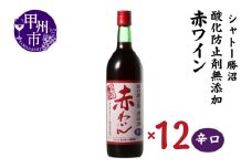 シャトー勝沼 酸化防止剤無添加赤わいん辛口12本セット（MG）H-482 【ワイン 赤ワイン 甲州市 山梨県】