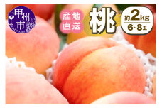甲州市産 産地直送 桃 約2.0kg（6～8玉）【2025年発送】（SSI）B12-1830【桃 もも モモ 令和7年発送 期間限定 山梨県産 甲州市 フルーツ 果物】