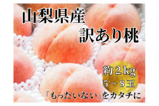 【訳あり】山梨県産旬の桃 約2kg（5～8玉）【2025年発送】（LKS）A07-850 【桃 もも モモ ピーチ 令和7年発送 期間限定 山梨県産 甲州市 フルーツ 果物】
