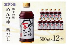 郷土の味 テンヨ めんつゆ 一番だし 500ml×12本 [武田食品 山梨県 中央市 21470805] 調味料 だし 出汁 麺つゆ 昆布 鰹節 かつお節