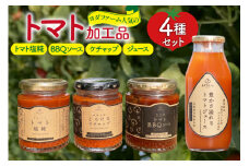 トマト塩糀 トマトBBQソース トマトケチャップ トマトジュース 4種詰め合わせセット 各1個 [ヨダファーム 山梨県 中央市 21471029] セット 詰め合わせ ソース タレ たれ 調味料 ケチャップ とまと トマト トマトソース 野菜ジュース