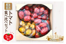 【先行受付】新鮮 採れたて トマト 食べ比べセット 1kg（250g×4袋） [ マルヨシ園芸 山梨県 中央市 21470547 ] とまと 野菜 食べ比べ 1キロ 季節限定 数量限定【2026年1月上旬-5月下旬発送予定】