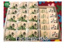 最中3種25個詰合　かくし最中（5個）下部の宿（5個）・兜最中（15個）[№5530-0262]