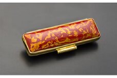 光琳　漆塗り高級印鑑　赤虫（赤）15mm[№5530-0260]