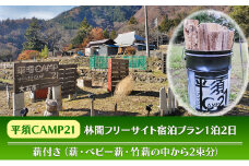 宿泊プラン　林間フリーサイト　薪付 山梨県 キャンプ キャンプ場 利用券 宿泊券 アウトドア [№5530-0417]