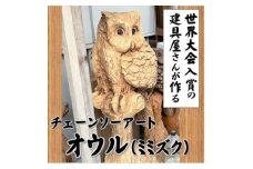 ＜世界大会入賞の建具屋さんが作る＞南部町産杉材のチェーンソーアート『オウル』【1413288】
