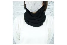 E1409国産カシミヤ糸使用国内生産カシミヤ１００％ネックウォーマー（ブラック）