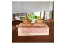 ひなにんぎょう 木製 コンパクト 省スペース ひな祭り お雛様 お内裏様 手作り 置物 ハンドメイド インテリア