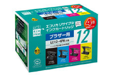 エコリカ【ブラザー用】 LC12-4PK互換リサイクルインク　4色お買得パック（型番：ECI-BR124P/BOX） brother リサイクル インク 互換インク カートリッジ インクカートリッジ カラー オフィス用品 プリンター インク 山梨県 富士川町