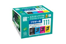 エコリカ【ブラザー用】 LC111-4PK互換リサイクルインク 4色パック（型番：ECI-BR111-4P） brother リサイクル インク 互換インク カートリッジ インクカートリッジ カラー オフィス用品 プリンター インク 山梨県 富士川町