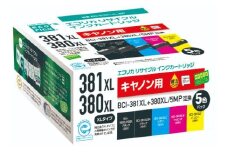 エコリカ【キヤノン用】 BCI-381XL+380XL/5MP互換リサイクルインク 5色パック 大容量（型番：ECI-C381XL-5P） canon リサイクル インク 互換インク カートリッジ インクカートリッジ カラー オフィス用品 プリンター インク 山梨県 富士川町