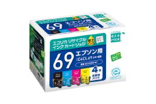 エコリカ【エプソン用】 IC4CL69互換リサイクルインク 4色パック（型番：ECI-E69-4P）リサイクル インク カートリッジ インクカートリッジ カラー オフィス用品 プリンター インク 山梨県 富士川町