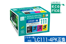 エコリカ【ブラザー用】 LC411-4PK 互換リサイクルインク（型番：ECI-BR411-4P）　ブラザー リサイクル インク 互換インク カートリッジ インクカートリッジ カラー オフィス用品 プリンター インク 山梨県 富士川町