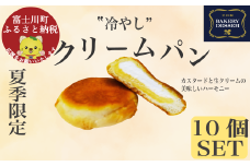 冷やしクリームパン10個　クリームパン　お取り寄せスイーツ　ベーカリーデッセム　お取り寄せ　冷凍　カスタード　生クリーム　人気　とろける