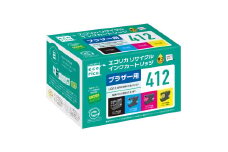 エコリカ【ブラザー用】LC412-4PK 互換リサイクルインク（型番：ECI-BR412-4P）　ブラザー リサイクル インク 互換インク カートリッジ インクカートリッジ カラー オフィス用品 プリンター インク 山梨県 富士川町