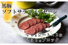 馬豚ソフトサラミソーセージ（70gシート×2枚＆250gブロック×1個）  馬肉 豚肉 お肉 冷凍 山梨 やまなし 富士川町