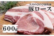 大月のびのび放牧豚【カツ・ステーキ用ロース】600g以上 (約150g×4)   豚肉 豚 ポーク ばら肉 小分け お肉 肉 山梨 やまなし 富士川町