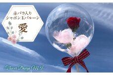 赤バラ入りシャボン玉バルーン（愛） SWAF016