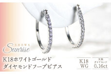 【0.16ct】K18ホワイトゴールド　ダイヤモンドフープピアス　CSP00056-18W SWAV015｜レビューキャンペーン