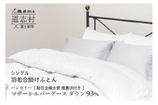 【富士新幸謹製】羽毛布団 合掛け シングル ハンガリーマザーシルバーグース ダウン93％※着日指定送不可 ふるさと納税 寝具 ダウン 羽毛 ダウンケット かけ布団 掛け布団 ふとん 山梨県 道志村 送料無料 DSI043