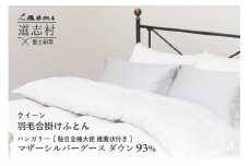 【富士新幸謹製】羽毛布団 合掛け クイーン ハンガリーマザーシルバーグース ダウン93％※着日指定送不可 ふるさと納税 寝具 ダウン 羽毛 ダウンケット かけ布団 掛け布団 ふとん 山梨県 道志村 送料無料 DSI048